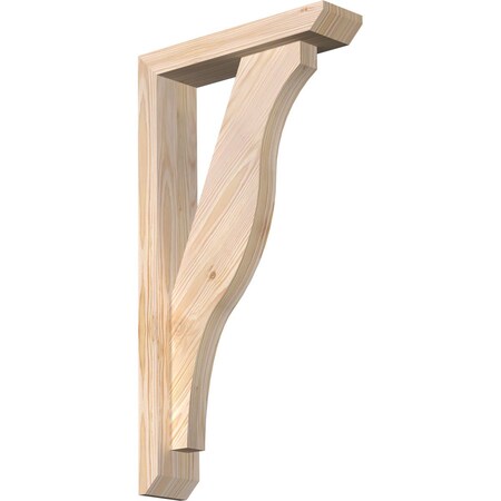 Ekena Millwork Funston Slat Smooth Bracket w/ Offset Brace, Douglas Fir, 3 1/2"W x 14"D x 26"H BKT0402X14X26FST06SDF